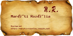 Maróti Rozália névjegykártya